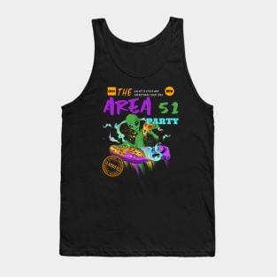 Pizza Party Space Alien DJ Tank Top